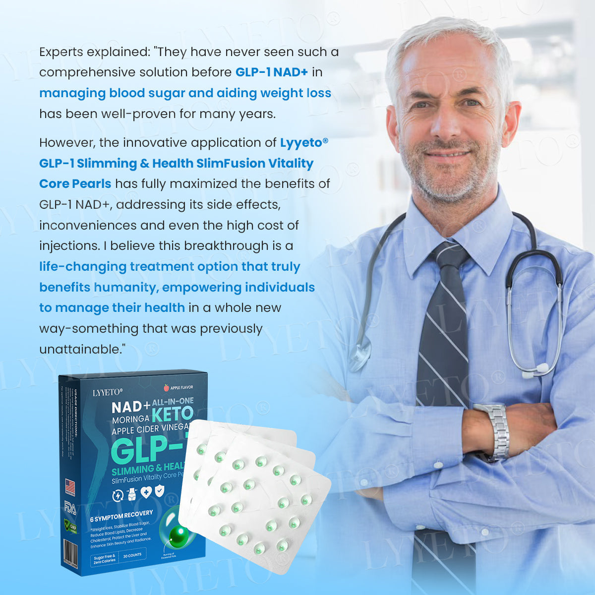 Lyyeto® GLP-1 Slimming & Health SlimFusion Vitality Core Pearls - NAD+ Moringa & ACV🔹XII