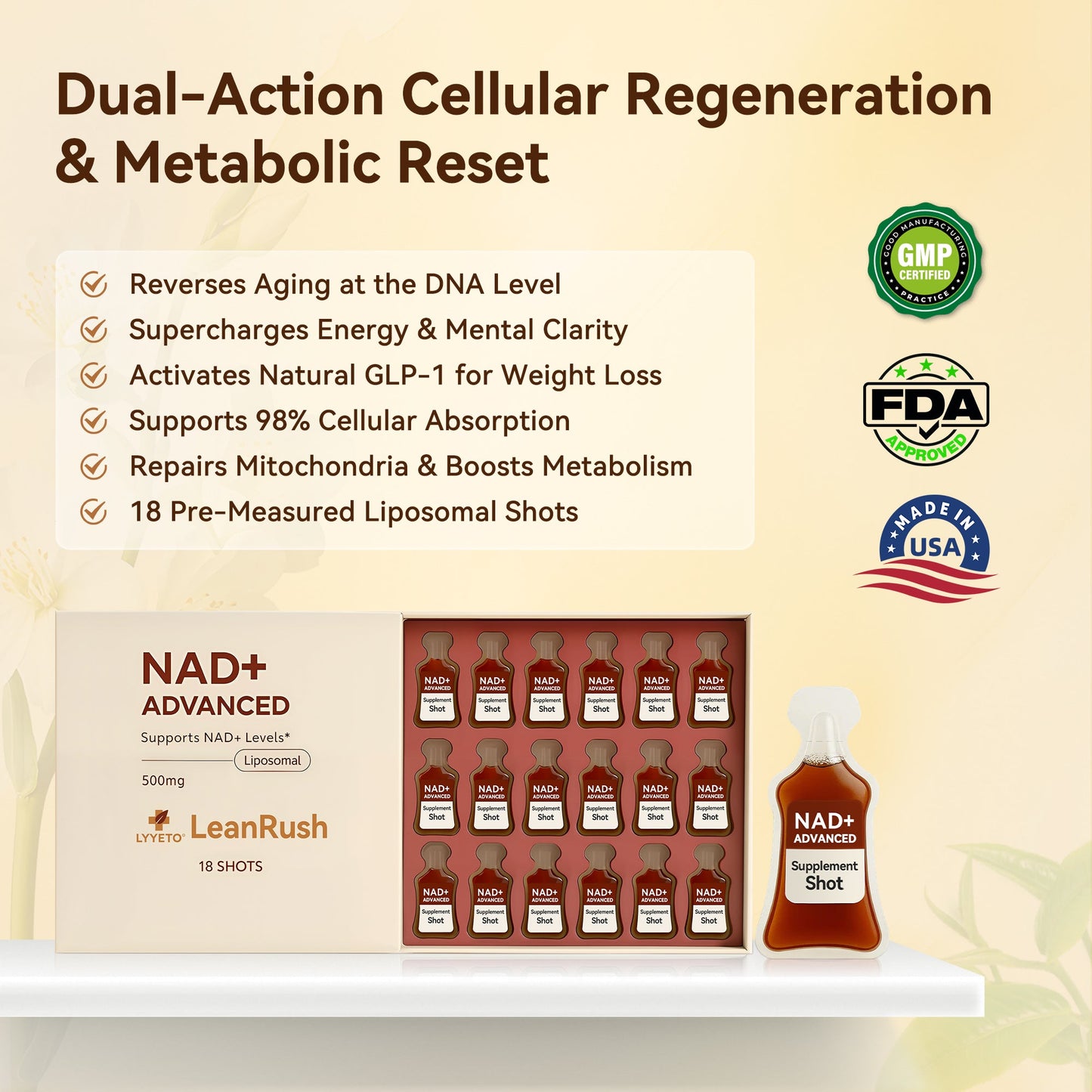 Lyyeto® LeanRush NAD+ & GLP-1 Weight Loss Shots